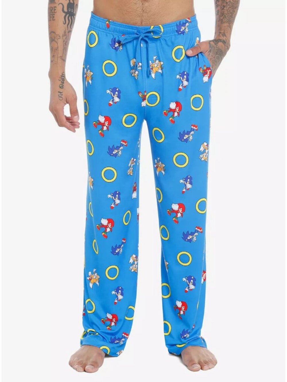 Sonic The Hedgehog Character Rings Pajama Pants LARGE 36-38 NEW